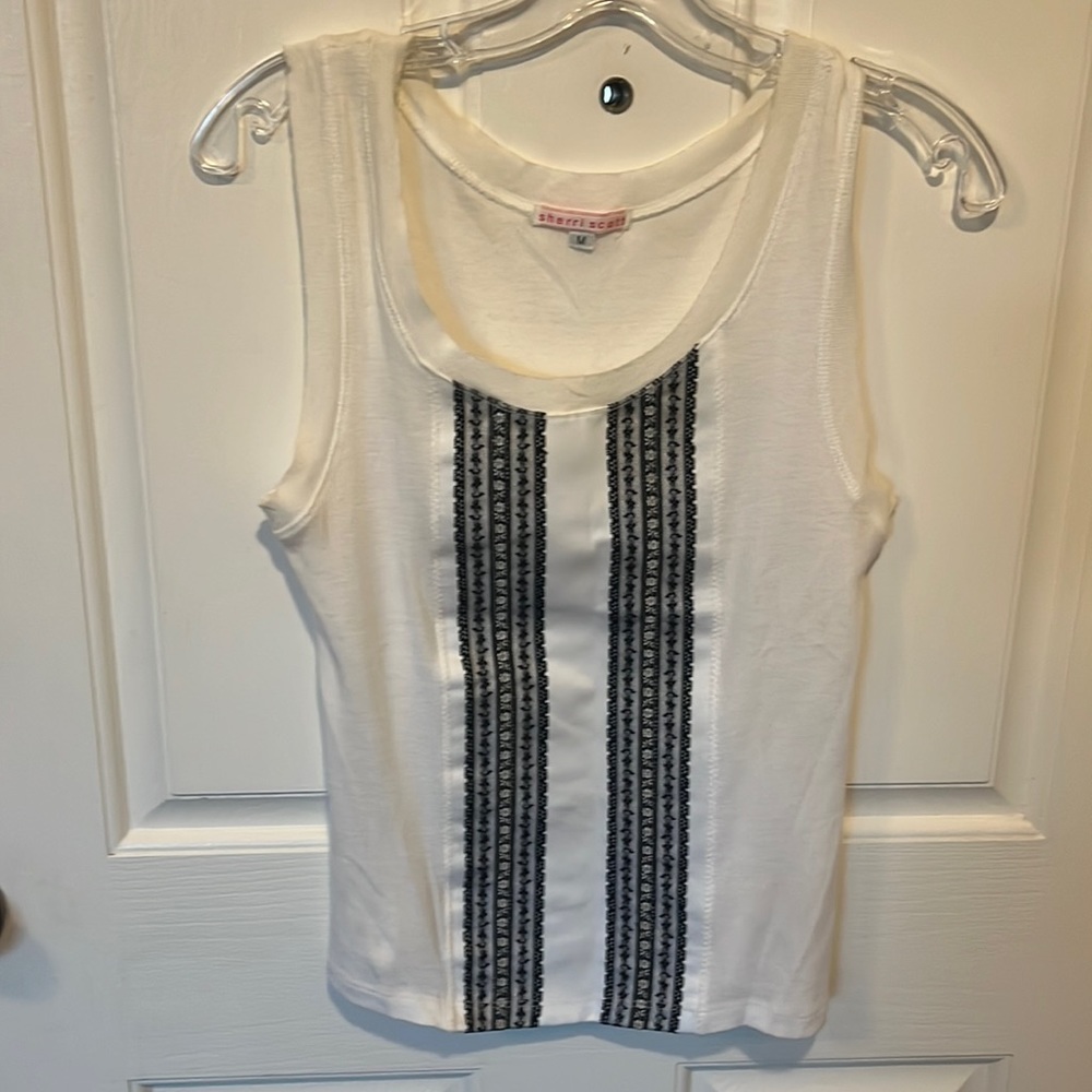 White Tank with Lave down the front